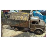 Vintage Die Cast Dump Truck & License Plate