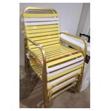 Gold Tone Yellow Lawn Chairs (3)