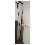 shepherds hooks and lawn rake