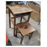 Vintage desk with nesting stool
