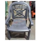 2-Set Grey Outdoor Plastic Chairs