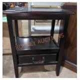 Wood Side Table with Bottom Drawer