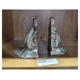 Silver Tone Floral Leaf Bookends