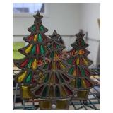 Stained Glass Christmas Tree Candle Stick Holders