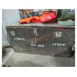 Vintage US Military Wood Armor Chest