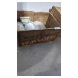 Vintage black and white whiskey crate