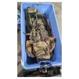 Large tote misc . Stools and tarps