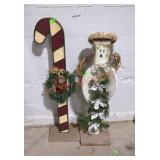 Pair of Wooden Christmas Decorations