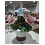 Vintage Nuova Capodimonte Ceramic Roses/Iris