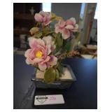 Vintage Glass Floral Bonsai Tree