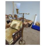 Brass Floor Lamp with Milk Glass Shade