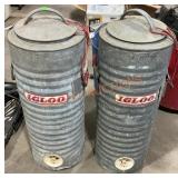 Pair of 5 Gallon Heavy Duty Igloo Water Coolers