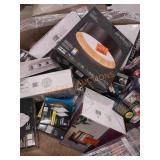 Skid Lot Assorted Light Fixtures and Bulbs, Drones