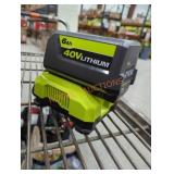 Ryobi 40v 6 ah battery and charger