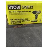 Ryobi 18V 1/4ï¿½ impact driver kit
