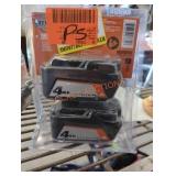 2 Ridgid 18v 4 ah batteries