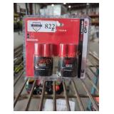 2 Milwaukee M12 1.5 ah batteries