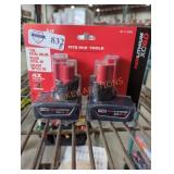 2 Milwaukee M12 6 ah batteries