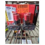 2 Milwaukee M12 6 ah batteries