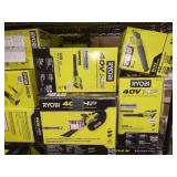 Ryobi Shelf Lot 10 Tools, Various Blowers,Tool