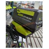 Ryobi 40v 6 ah battery and charger
