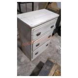 Vintage three-drawer wooden dresser