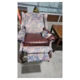 pushback reclining Wing back chair
