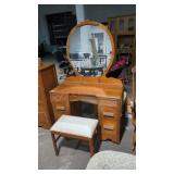 Vintage vanity with stool