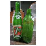 Vintage green 7UP bottles