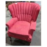 Red wingback chair