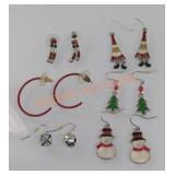 6 Pairs of Christmas Earrings