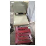 Green Chair & Foot Stool