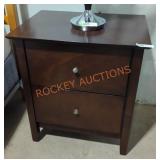 Wooden 2 drawer nightstand