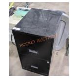 Two drawer metal filing cabinet