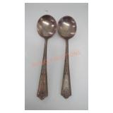 Pair of Possibly Silver Plated Serving Spoons