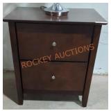Wooden 2 drawer nightstand