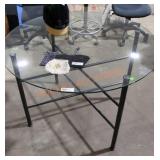 Glass top round table