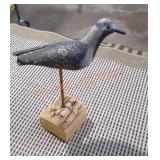 Hand carved Wooden bird signed