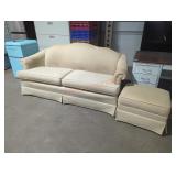 Beige Sofa with Ottoman