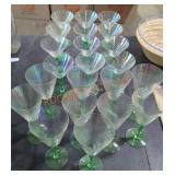 Iridesent and Green Goblets