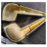 Genuine meerschaum by pioneer deluxe with case