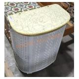 Vintage MCM wicker laundry hamper