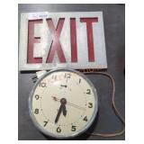 Exit Sign & Clock