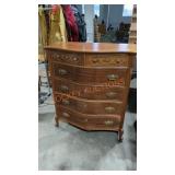 Antique tall dresser with mother of pearl inlay