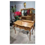 Antique secretary desk with mother and Pearl