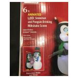 6ï¿½ animated led snowman and penguin blowup