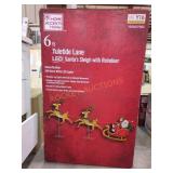 6ft Yuletide Lane LED Santas Sleigh with Reindeer