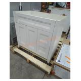 36" x 21.5" x 34" white bathroom vanity base