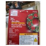 36" Battery Operated LED Wreath