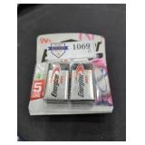 2 packs 2 9v Energizer batteries